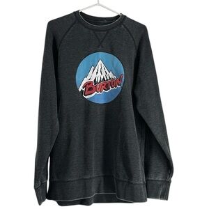 Burton Retro Mountain Crew Sweatshirt charcoal grey  snowboard sz m